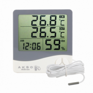 Termo-Higrômetro Digital com Sensor Externo e Relógio - AK28 new